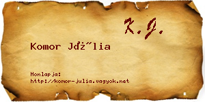 Komor Júlia névjegykártya